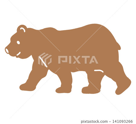 A simple illustration of a brown bear walking. A simple illustration of a brown bear walking. 141093266