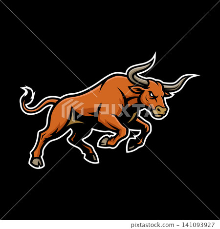 longhorn mascot logo illustration vector design template simple and modern style longhorn mascot logo illustration vector design template simple and modern style 141093927