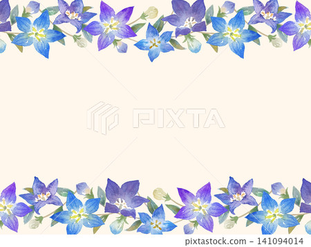 Watercolor bellflower frame Watercolor bellflower frame 141094014
