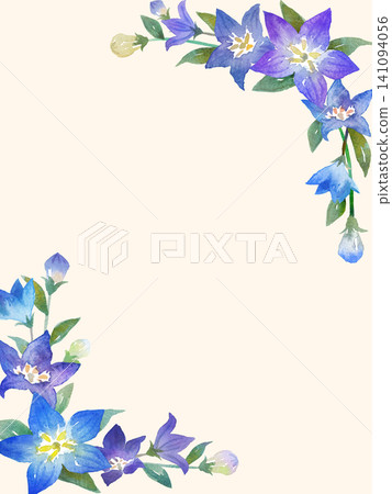 Watercolor bellflower frame 141094056