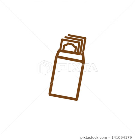 Illustration/icon material of banknotes in an envelope - brown Illustration/icon material of banknotes in an envelope - brown 141094179