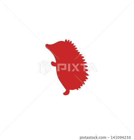 Cute hedgehog silhouette illustration - red - transparent background Cute hedgehog silhouette illustration - red - transparent background 141094238