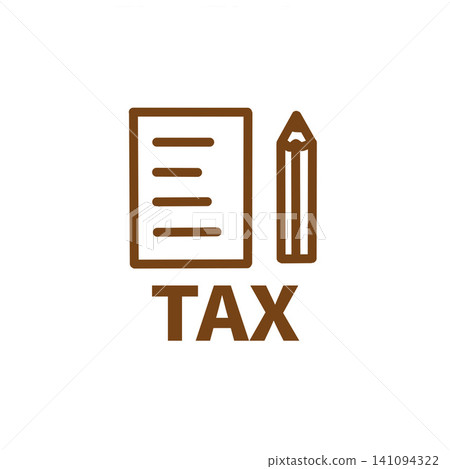 Icons of taxes, documents, and pencils. Suitable for images related to tax filing, tax returns, and accounting. Icons of taxes, documents, and pencils. Suitable for images related to tax filing, tax returns, and accounting. 141094322