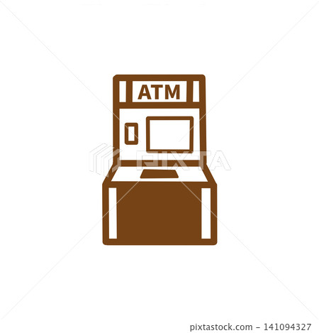 ATM illustration material, cashless payment icon, financial transaction symbol ATM illustration material, cashless payment icon, financial transaction symbol 141094327