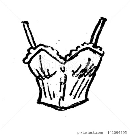 Hand Drawn Lace Camisole Top Vector Line Art Hand Drawn Lace Camisole Top Vector Line Art 141094395
