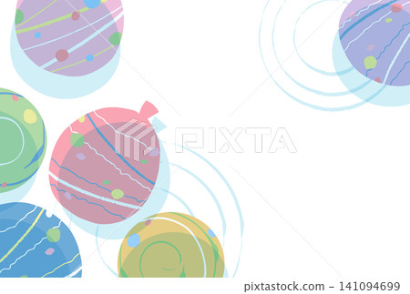 水上漂浮的溜溜球插圖背景素材 141094699