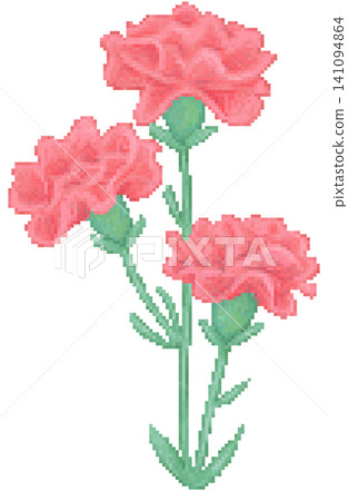 Carnation in pixel art 141094864