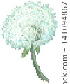 Dandelion flower in pixel  art 141094867