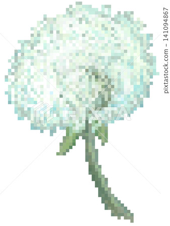 Dandelion flower in pixel  art 141094867