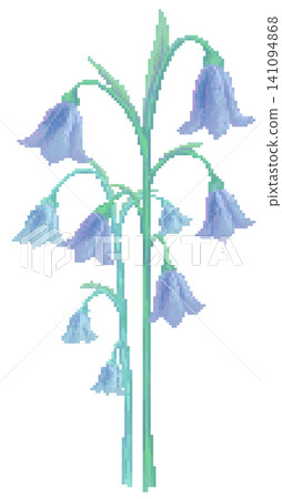 Bluebell flower in pixel art Bluebell flower in pixel art 141094868