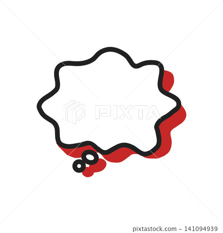 Speech bubble illustration material - expressing thoughts and conversations - simple red and black design Speech bubble illustration material - expressing thoughts and conversations - simple red and black design 141094939