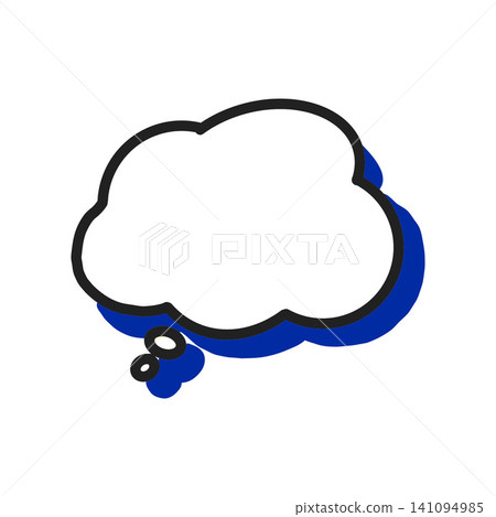 用於表達思考、沉思或想法的對話框插圖 | 帶有藍色陰影的簡單線條畫 用於表達思考、沉思或想法的對話框插圖 | 帶有藍色陰影的簡單線條畫 141094985