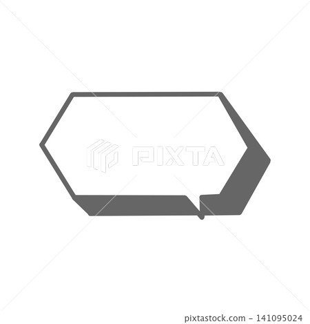 A hexagonal icon combining a speech bubble and shadow - a message, communication, and symbol. A hexagonal icon combining a speech bubble and shadow - a message, communication, and symbol. 141095024