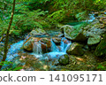 Viewing the clear stream of Nishizawa Gorge in Yamanashi City, Yamanashi Prefecture in summer from a hiking trail. Viewing the clear stream of Nishizawa Gorge in Yamanashi City, Yamanashi Prefecture in summer from a hiking trail. 141095171