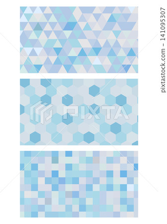 A banner background set featuring three different geometric patterns, primarily in light blue. A banner background set featuring three different geometric patterns, primarily in light blue. 141095307