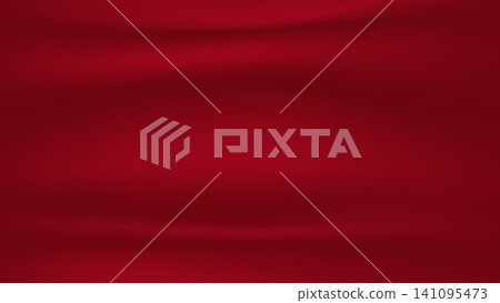 red fabric background with shiny smooth texture and creased red fabric background with shiny smooth texture and creased 141095473