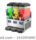 Slush machine with three colours liquid dispenser isolated on white background - 3d illustration 141095800