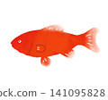 Illustration of a red goldfish swimming 141095828