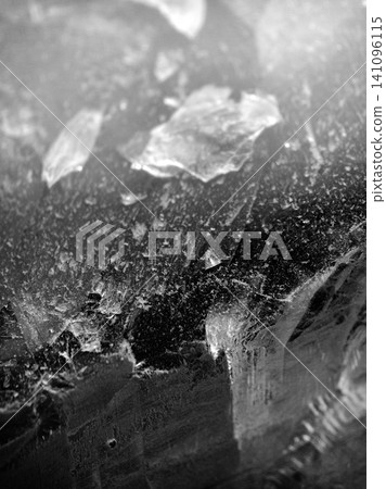 Frozen Ice Crystal Macro with Frosted Surface Details Frozen Ice Crystal Macro with Frosted Surface Details 141096115