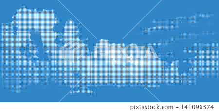 Halftone Clouds on Blue Sky Background Halftone Clouds on Blue Sky Background 141096374