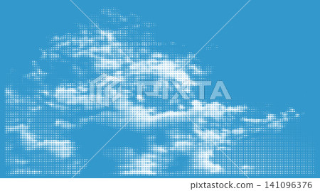 Halftone Clouds on Blue Sky Background Halftone Clouds on Blue Sky Background 141096376