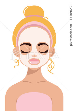 Woman with Cosmetic Face Mask Woman with Cosmetic Face Mask 141096420
