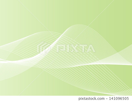 Pastel green gradient and white wave background illustration material 141096505
