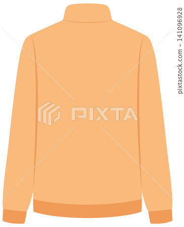 Back View Vector Mockup of a Peach Fleece Jacket Template 141096928