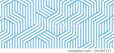 Geometric abstract striped hexagon texture background 141097117