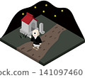 An isometric Japanese yokai. A one-eyed boy that appears late at night on the eighth day of the month. 141097460