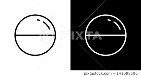 Simple gacha capsule vector icon Simple gacha capsule vector icon 141098596