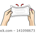 Image illustrating how to unfold a sanitary napkin (with bare hands) Image illustrating how to unfold a sanitary napkin (with bare hands) 141098673