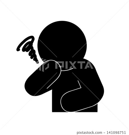 Simple pictogram of the upper body of a person feeling unwell Simple pictogram of the upper body of a person feeling unwell 141098751