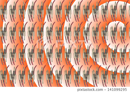 Plug jacks surround orange white spiral pattern Plug jacks surround orange white spiral pattern 141099295