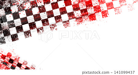 Black and red halftone checker frame on white Black and red halftone checker frame on white 141099437