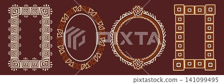 African tribal frames with ethnic motifs pattern 141099495