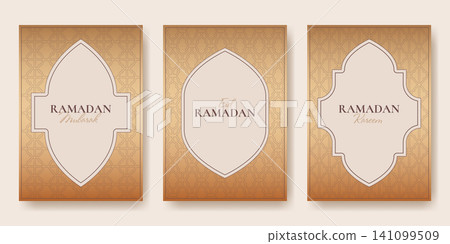 Islamic Eid Mubarak posters, ornamental frame card 141099509