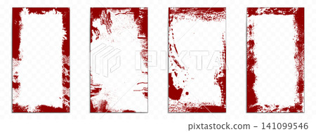 Rough brush border with grunge red paint strokes Rough brush border with grunge red paint strokes 141099546