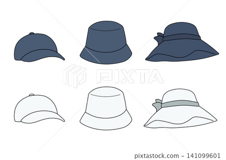 Summer fashion hat illustration set Summer fashion hat illustration set 141099601