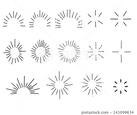 A set of hand-drawn style speed lines and sunburst effect materials. A set of hand-drawn style speed lines and sunburst effect materials. 141099634