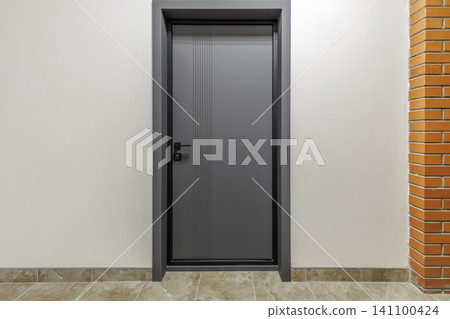 Modern Dark Grey Interior Door with Minimalist Design Modern Dark Grey Interior Door with Minimalist Design 141100424