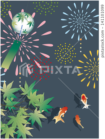 Summer-themed background featuring cool goldfish Summer-themed background featuring cool goldfish 141101099