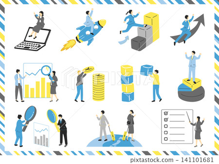 business illustration set business illustration set 141101681