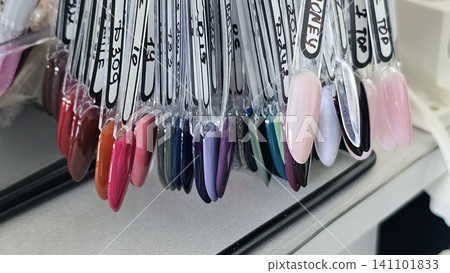 Collection of nails color polish samples. Collection of nails color polish samples. 141101833