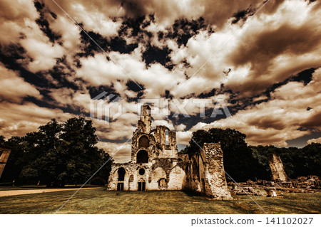 ruins of Chaalis abbey, Chaalis, France ruins of Chaalis abbey, Chaalis, France 141102027