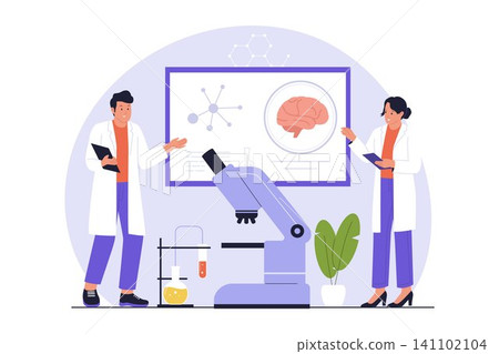 Scientists Doing Brain Research in Medical Lab Scientists Doing Brain Research in Medical Lab 141102104