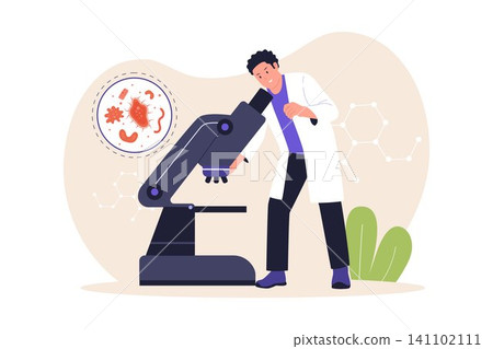 Scientist Adjusting Microscope for Cell Analysis Scientist Adjusting Microscope for Cell Analysis 141102111