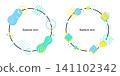 A set of circular frame materials featuring geometric patterns and pop art shapes (round, decorative frames). 141102342