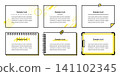 Easy-to-use yellow frame, notepad, and binder rectangular template set (for business and document creation) 141102345