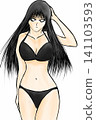 Woman in black bikini 141103593